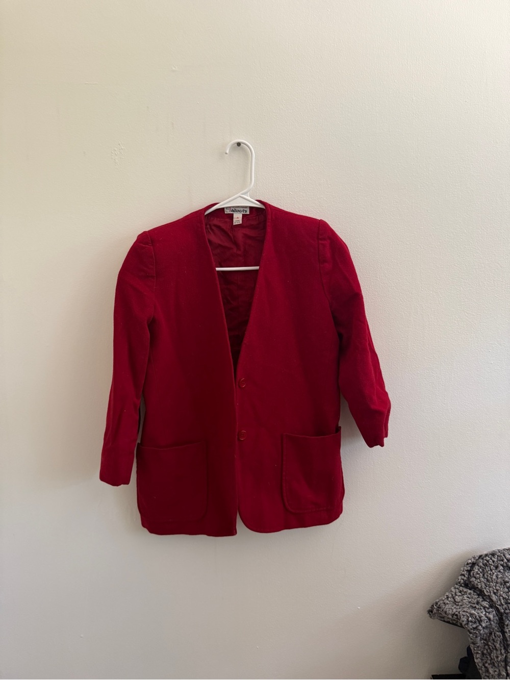 Talbots Red Open-Front Blazer